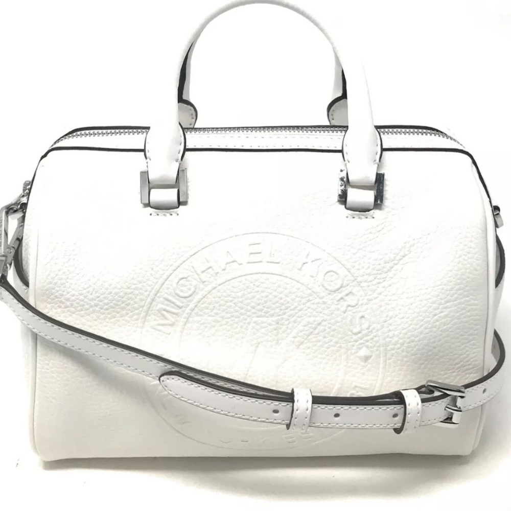 Michael Kors Small Duffel Satchel Le Optic White - Picture 2 of 9